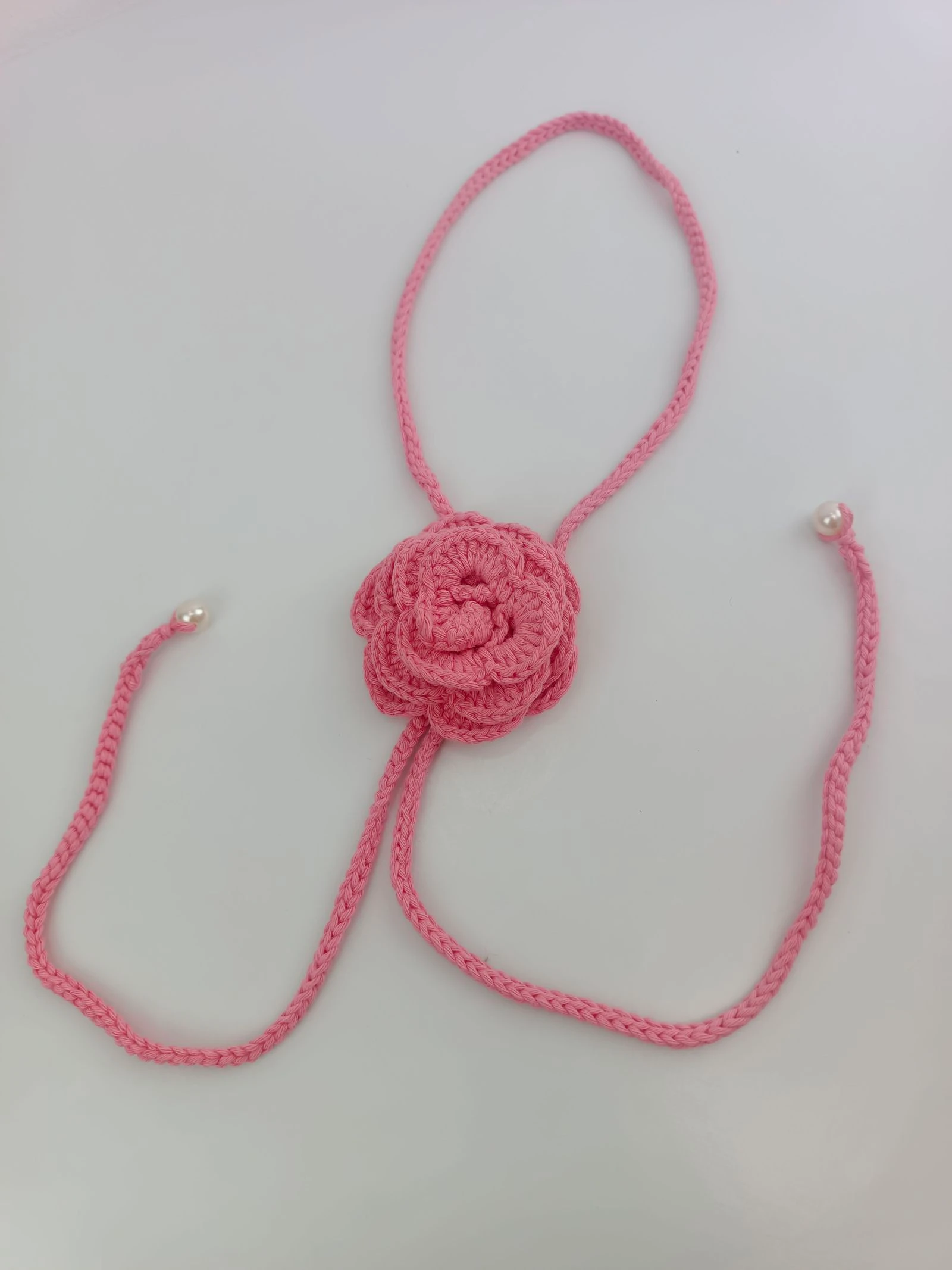 Collar flor crochet regulable